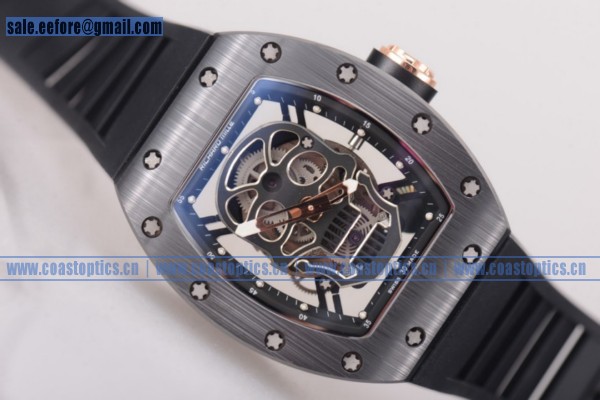 Perfect Replica Richard Mille RM 52-01 Watch PVD Black Rubber Strap